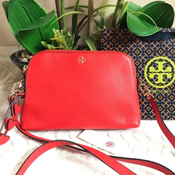 $250 Tory Burch Peace Pebbled Crossbody - Picture 2 of 8